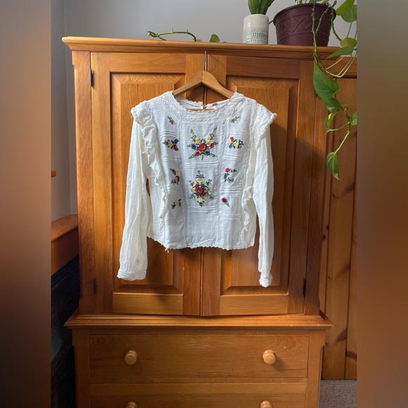 Embroidered Free People Top - Picture 1 of 6